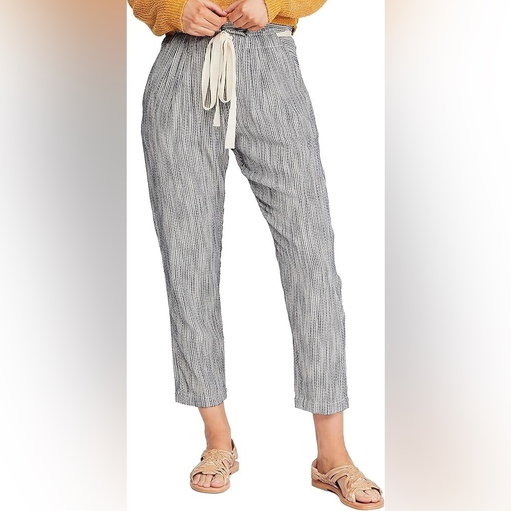 Free People Gray Striped Capris